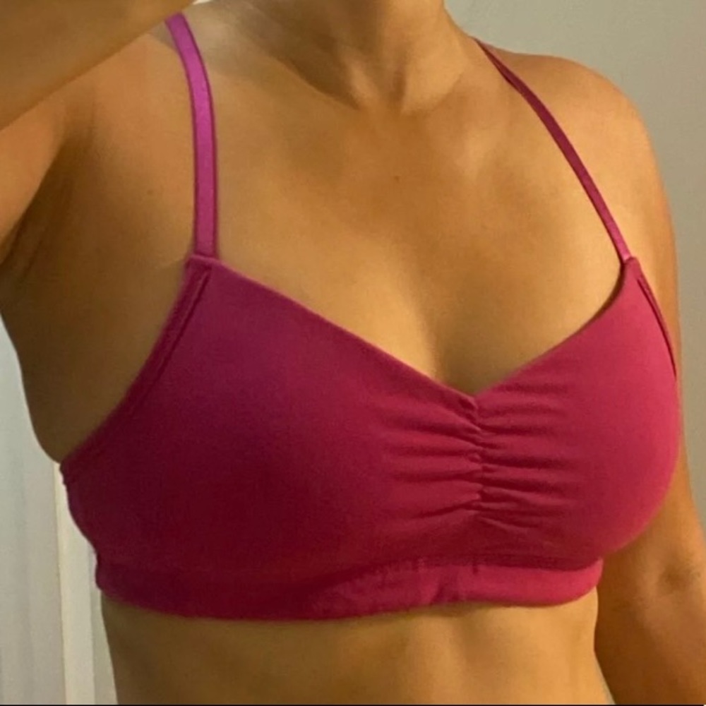 Lululemon Fuschia Ruching Dancer Bra sz 10